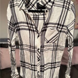 Rails Black and White Plaid Shirt